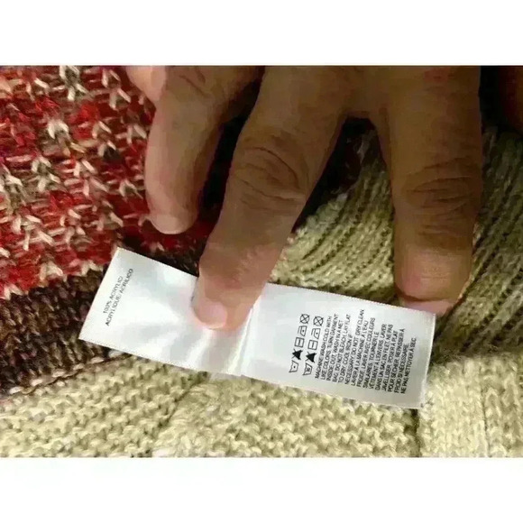 Lucky Cardigan Aztec Southwestern Fringe Asymetrical Open Sweater Womens  Large - Picture 10 of 11